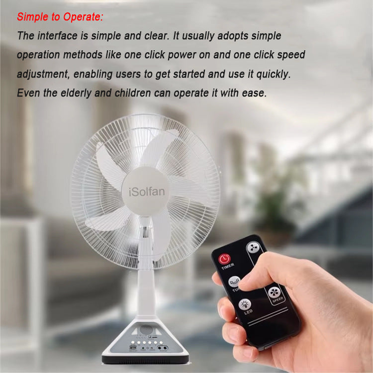 Women's Portable Solar-Powered Fan with Remote Control and USB Connection Stornfield