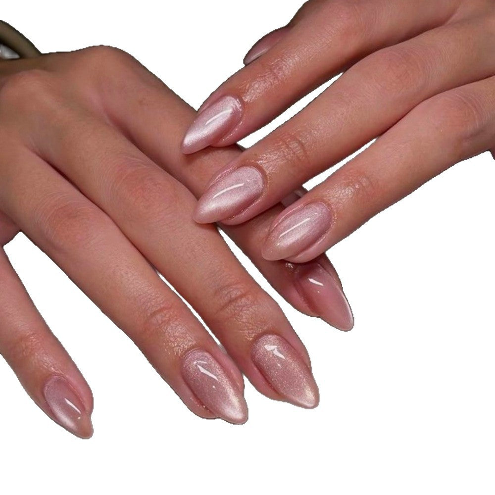 Elegant Glossy Almond-Shaped Nail Enhancements