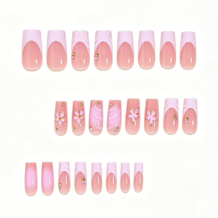 Elegant Floral Nail Art Press-On Set Stornfield