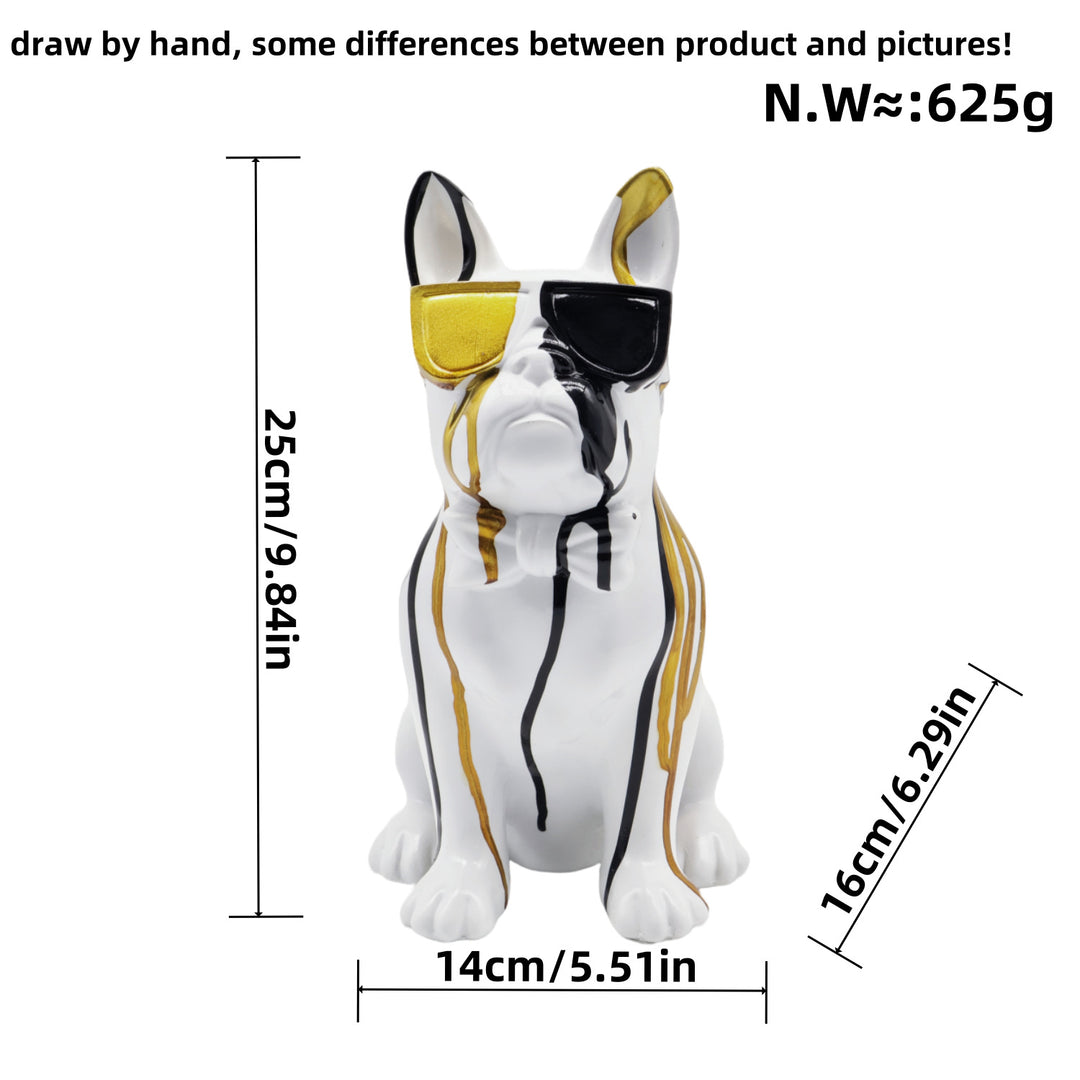 Colorful Bulldog Decoration Figure made of Resin Stornfield