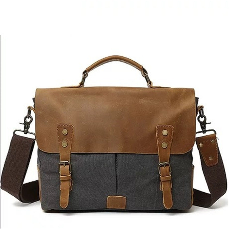 Robust Briefcase Made of Durable Canvas and Leather Stornfield