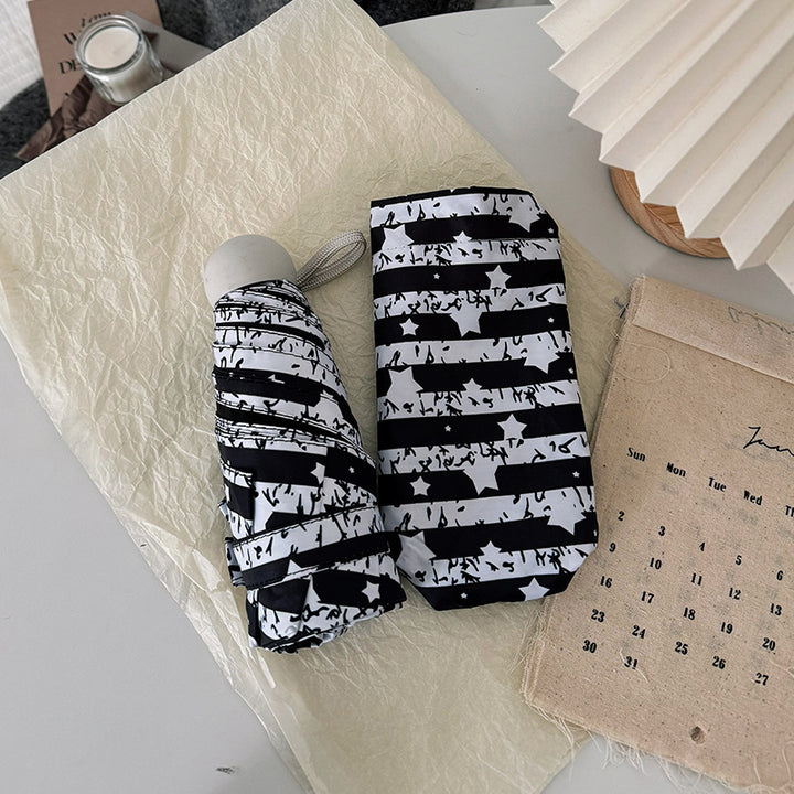 Women Foldable Umbrella with Stylish Stripe Pattern Stornfield