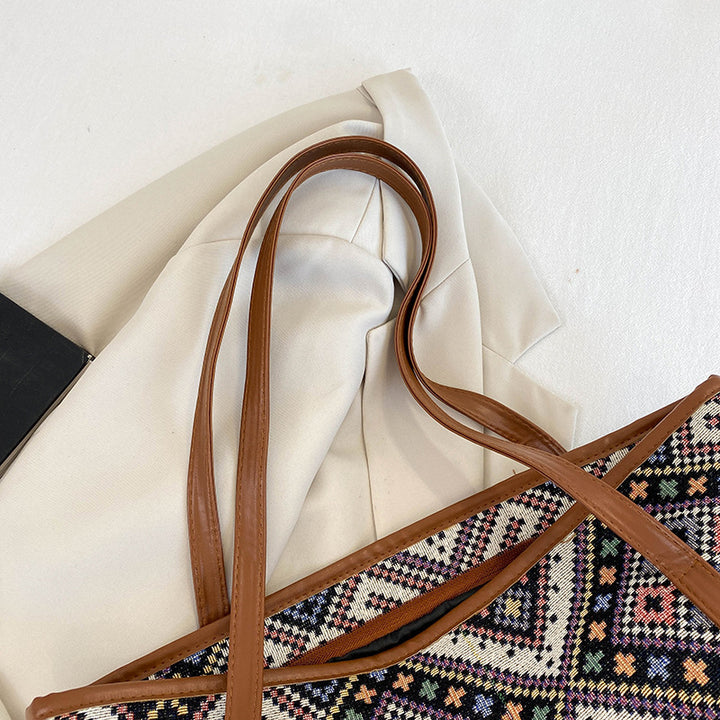 Artistic Woven Tote Handbag