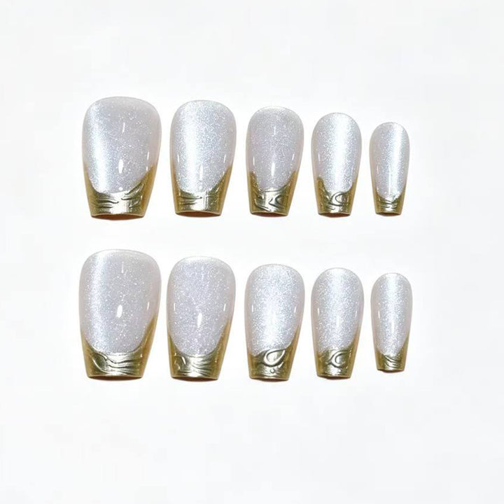 Elegant French Tip Press-On Nail Set Stornfield 1787380647