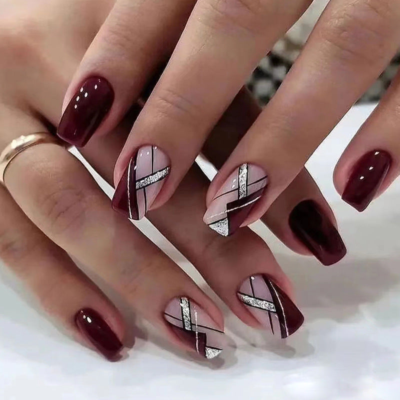 Glamorous Geometric Nail Extensions
