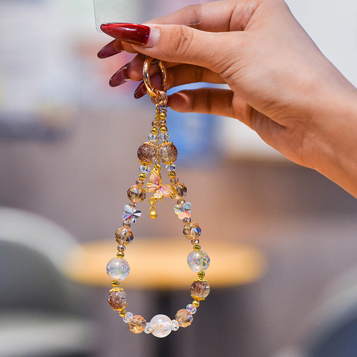 Elegant Butterfly Charm Beaded Keychain Stornfield