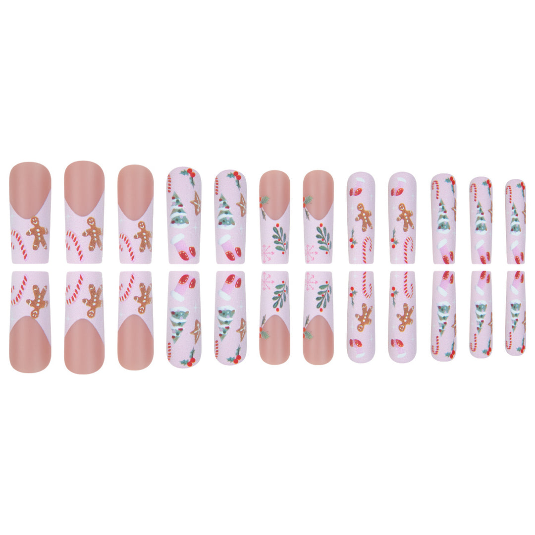 Festive Holiday-Themed Long Press-On Nails Stornfield