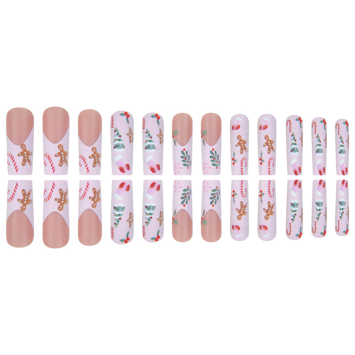 Festive Holiday-Themed Long Press-On Nails Stornfield