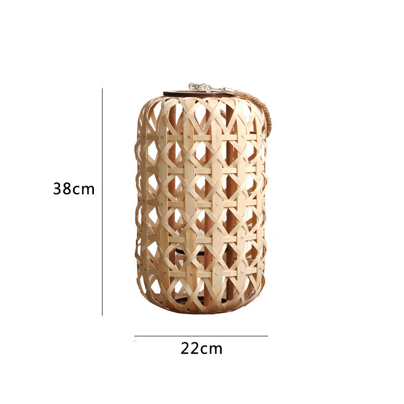 Elegant lantern made of handwoven natural material Stornfield
