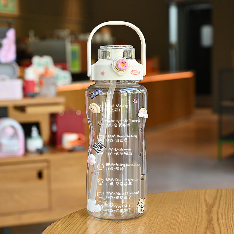Women’s water bottle with integrated time marking and practical carrying handle Stornfield