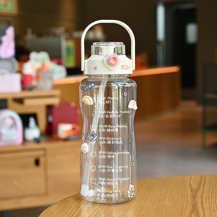 Women’s water bottle with integrated time marking and practical carrying handle Stornfield