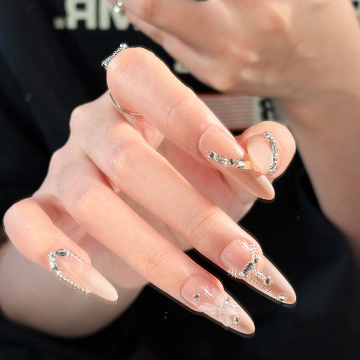 Rhinestone-Embellished Press-On Nail Extensions Stornfield