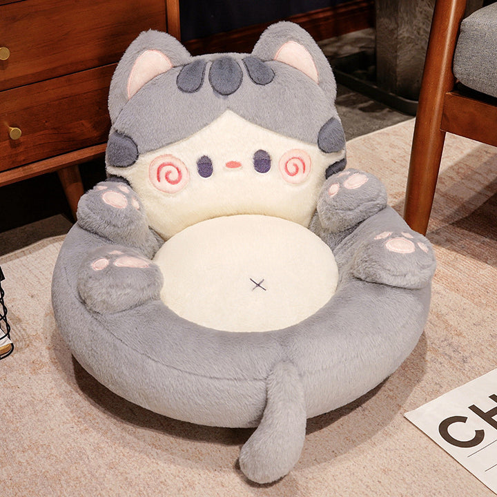 Soft Plush Pet Bed with Raised Edge and Cute Biscuit Design