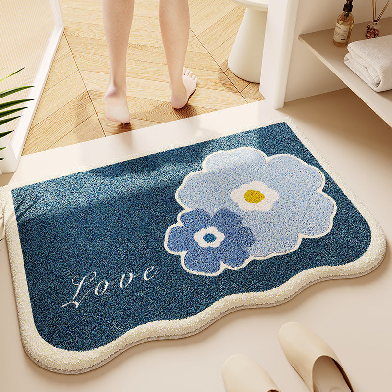 Decorative Plush Bath Mat for Bathroom