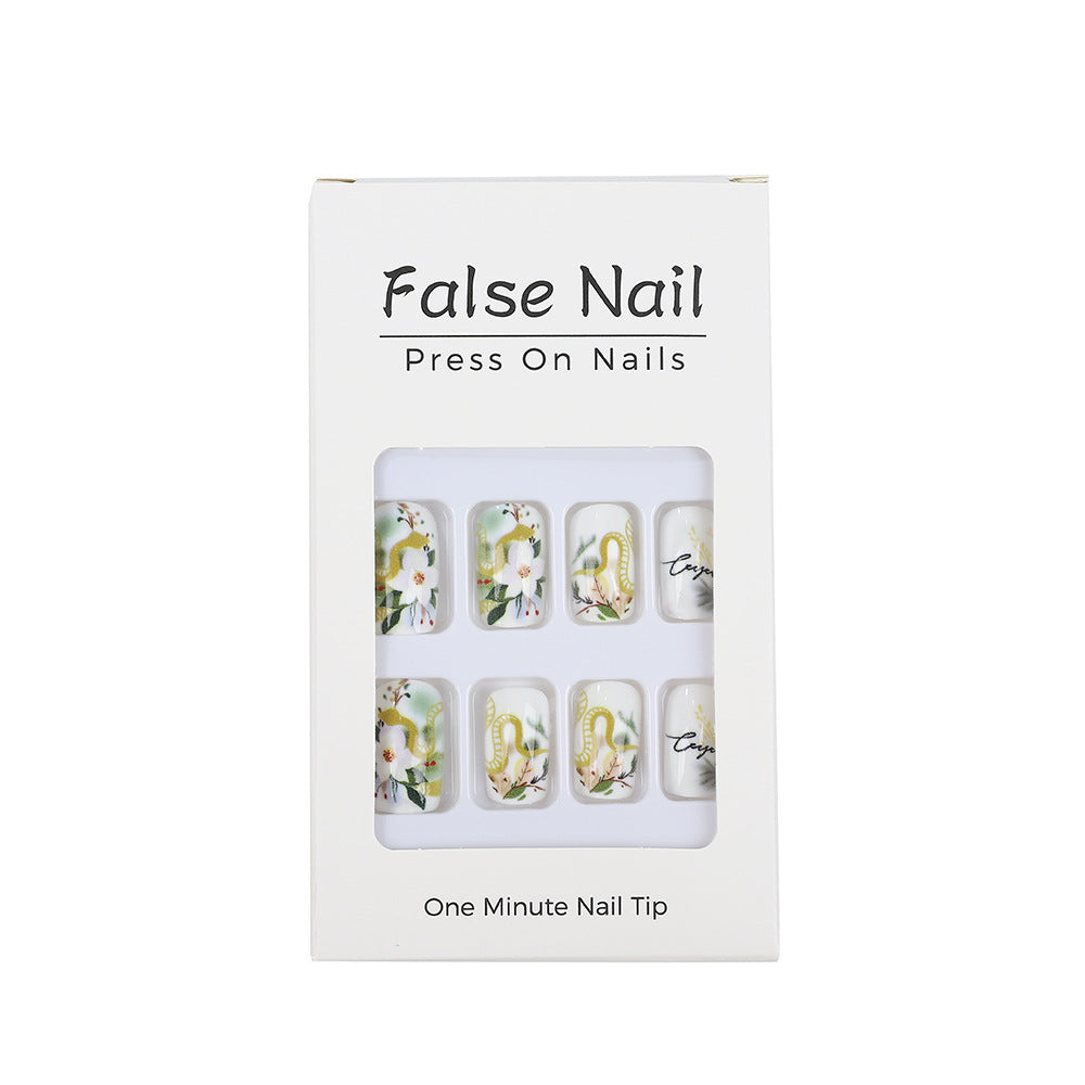 Artificial nails with floral and artistic design Stornfield