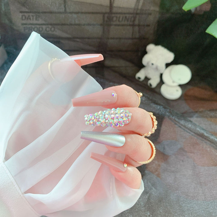 Glamorous Rhinestone Accented Nail Extensions