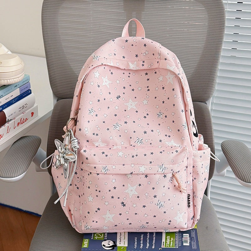 Stylish Star-Patterned School Backpack Stornfield