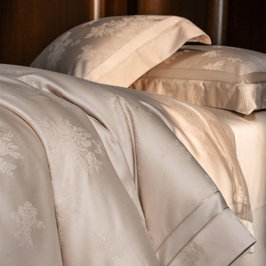 Luxury Damask Jacquard Sateen Duvet Cover Set with Hotel-Style Hem