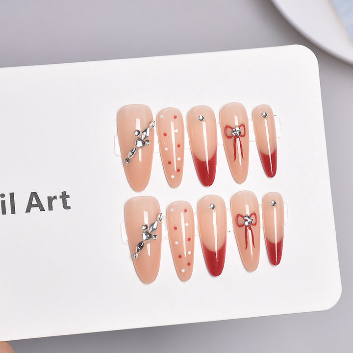 Artistic Press-On Nail Extensions with Decorative Patterns Stornfield