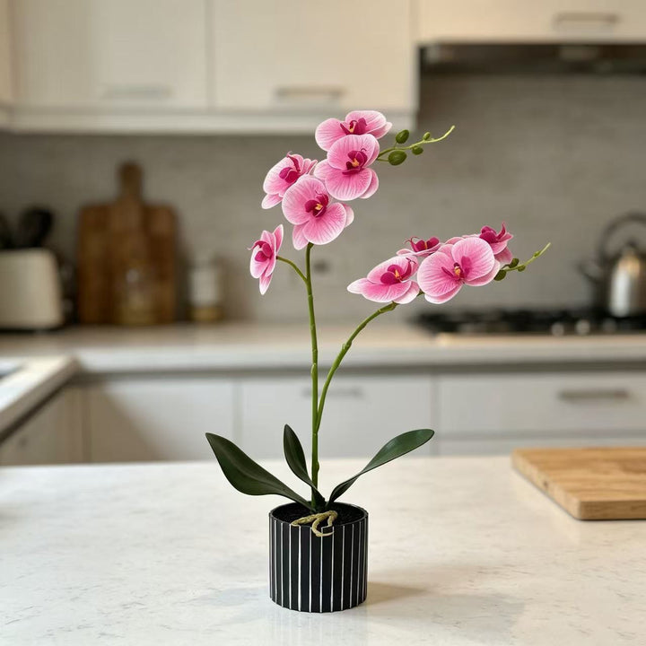Artificial Orchid Arrangement for Indoor Home Decor Display