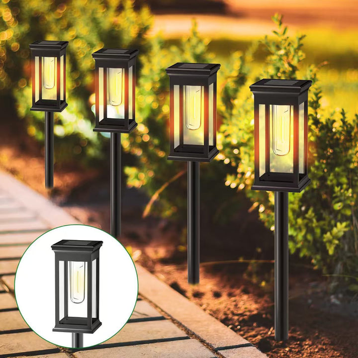 LED Garden Stake Lantern With Frosted Acrylic Panel And Weatherproof Metal Frame Stornfield