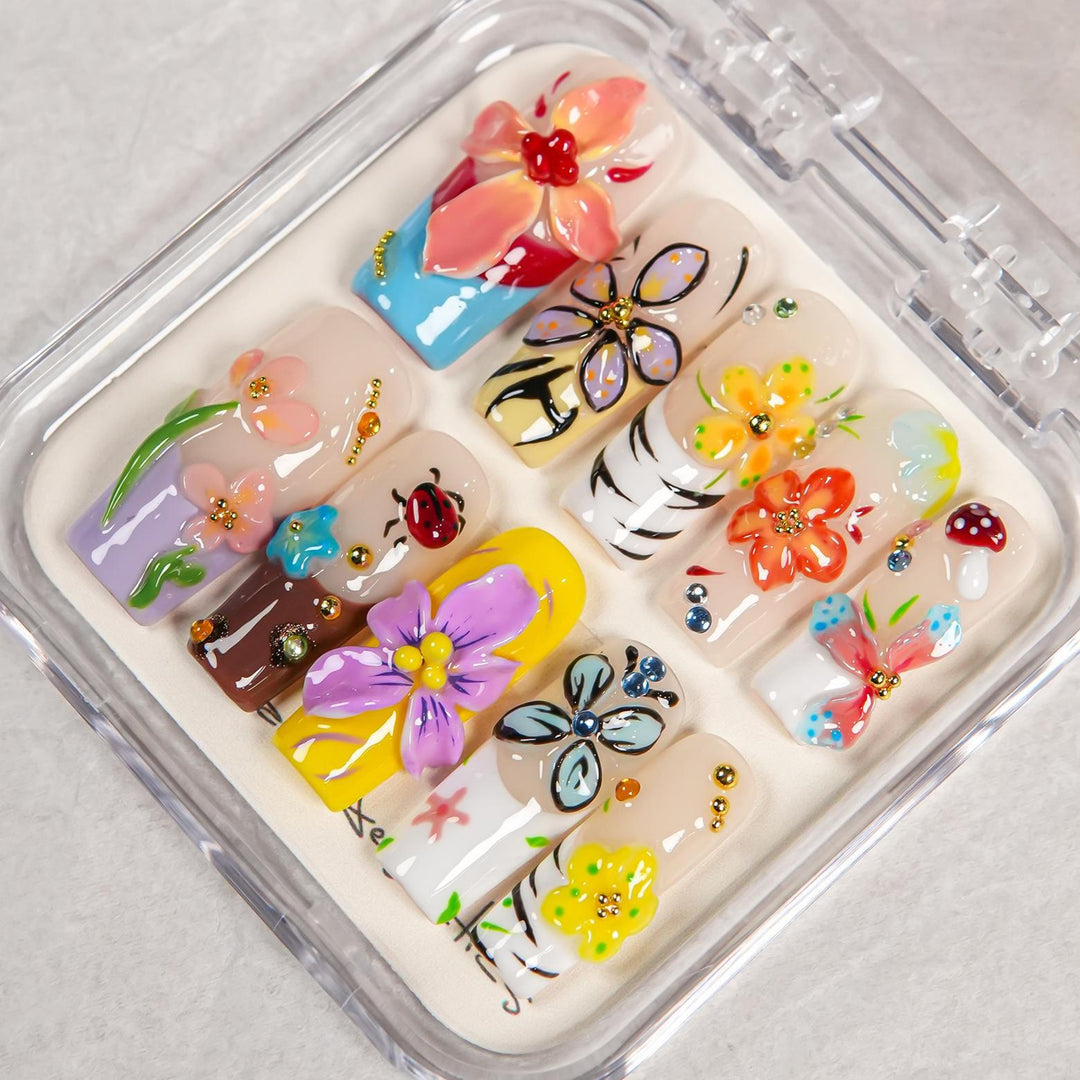 Artistic Floral Design Press-On Nail Kit  1791254903