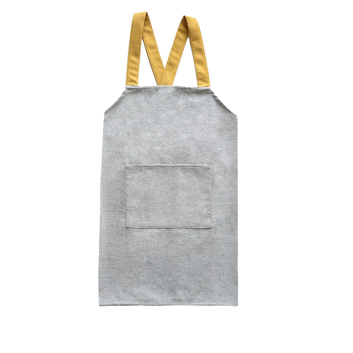 Adjustable canvas apron with wide contrast straps and applied front pocket Stornfield