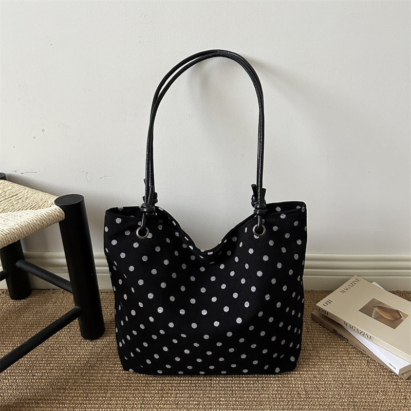 Polka Dot Cotton Tote Bag