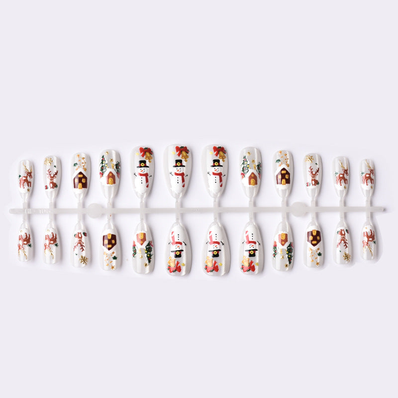 Festive Winter-Themed Press-On Nail Art Stornfield