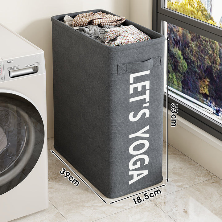Tall Rectangular Canvas Laundry and Sports Storage Bin Set with Wheels