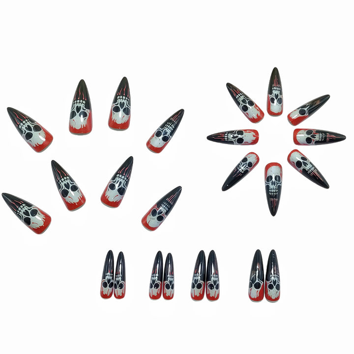 Artificial nails with creepy skull design Stornfield