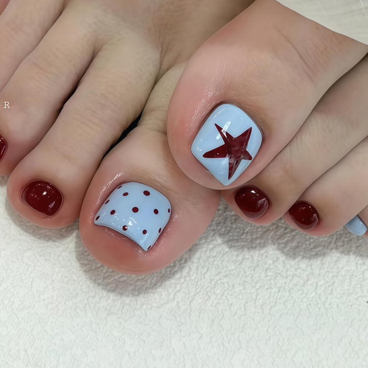 Creative foot art nails with maritime star design Stornfield