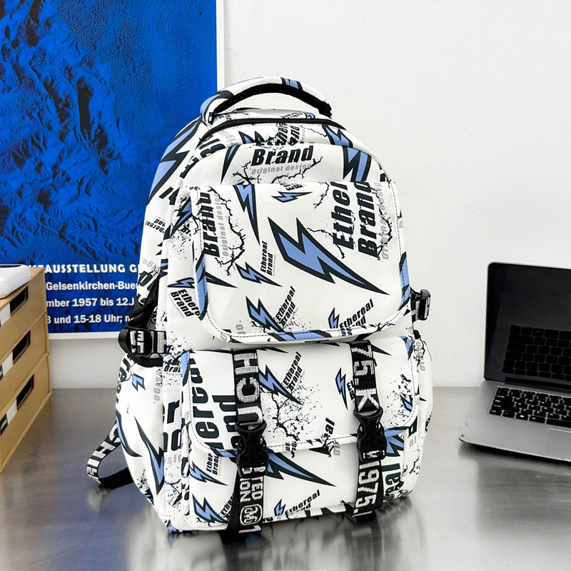 Graphic Print Multi-Pocket Backpack Stornfield