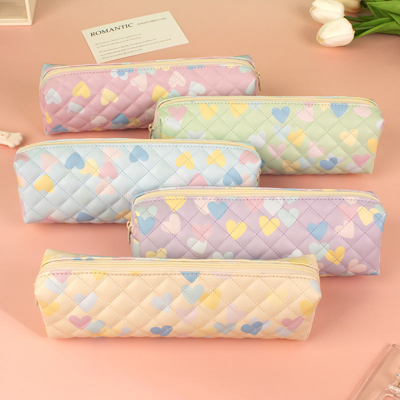 Quilted Heart Pattern Pencil Case Stornfield