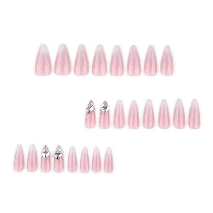 Elegant Stiletto Artificial Nails with Glitter Accents Stornfield