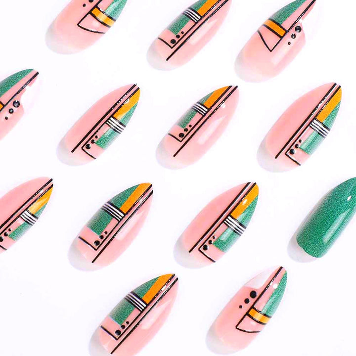 Creative design artificial nails with piano keys motif Stornfield