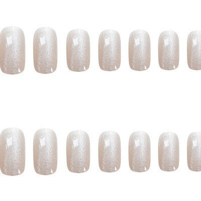 Glittery Natural Finish Press-On Nail Set Stornfield