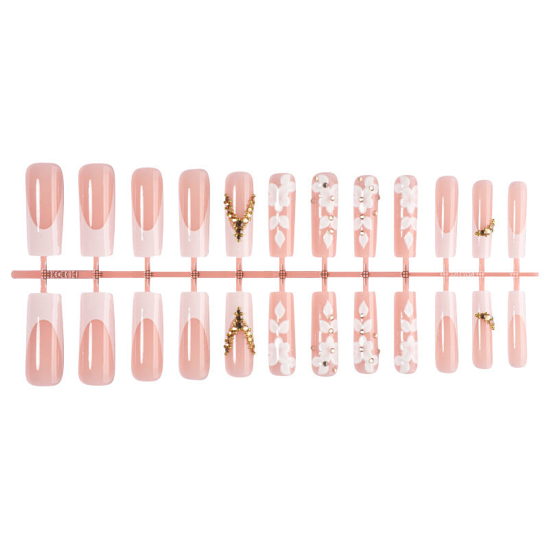 Art nail set with refined flower and glitter elements Stornfield