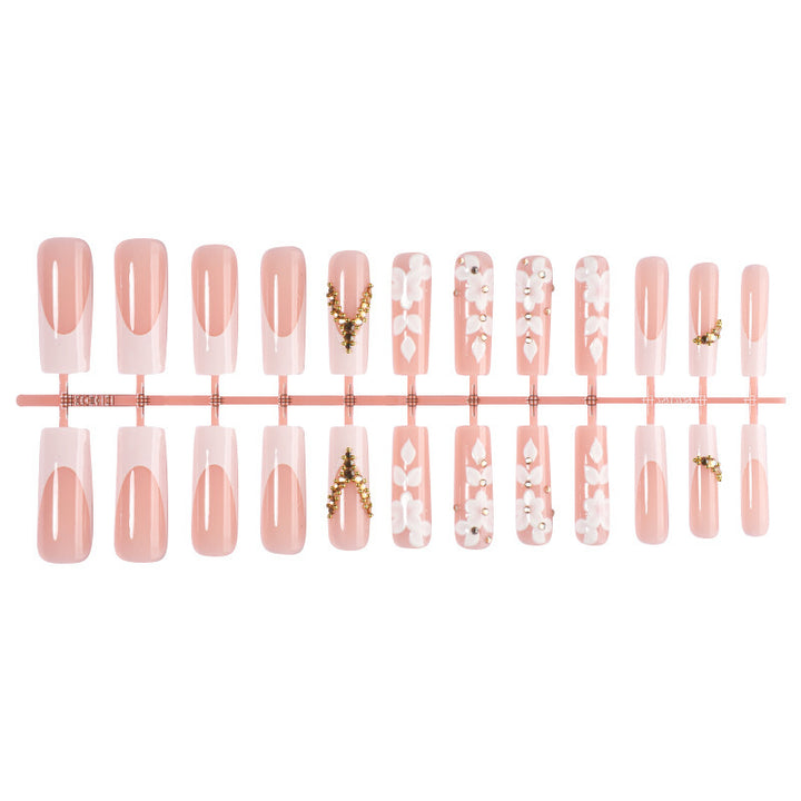 Art nail set with refined flower and glitter elements Stornfield