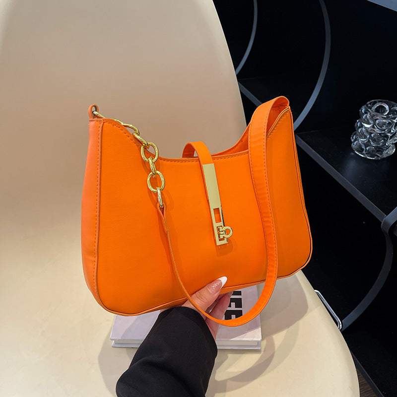 Elegant Chain-Accent Shoulder Bag