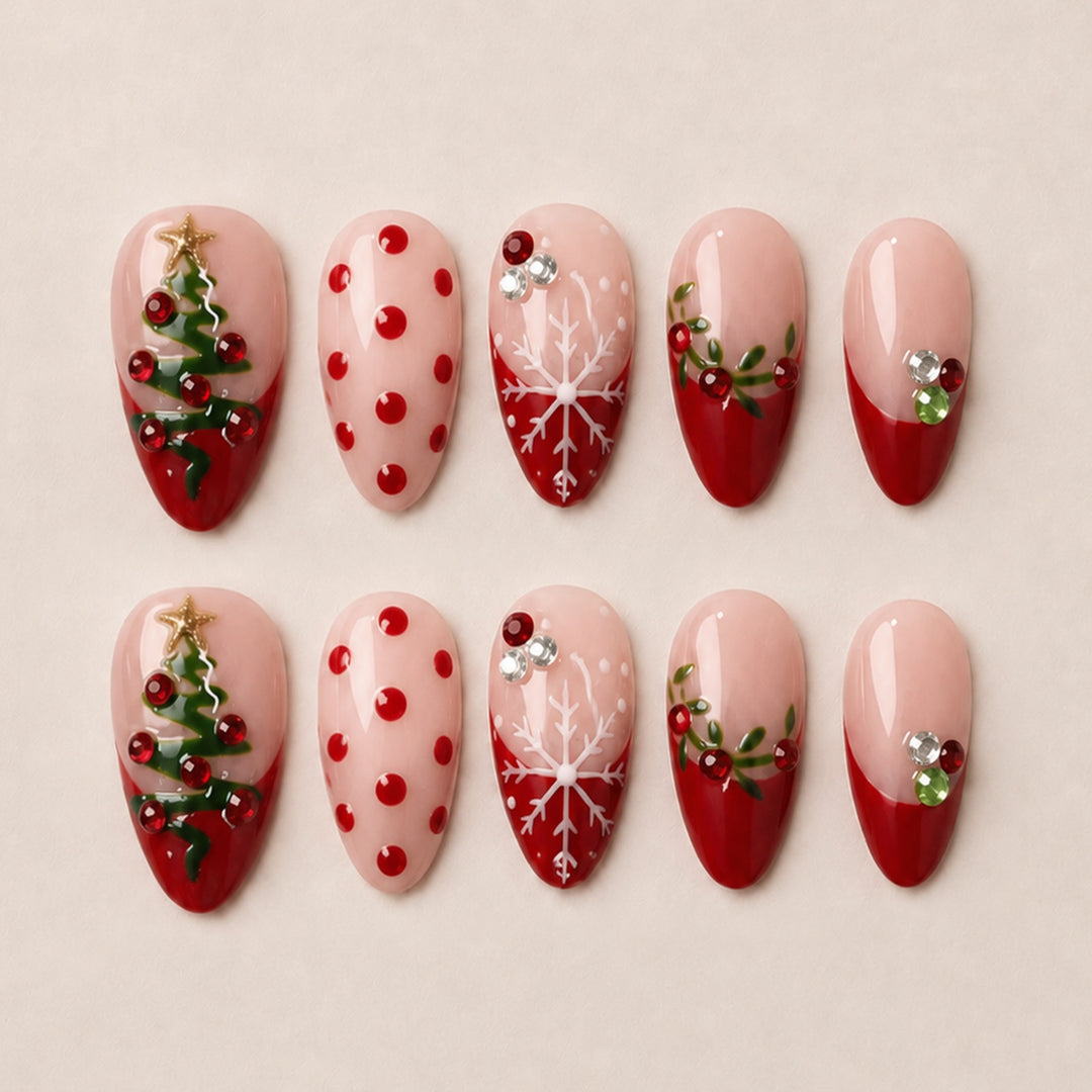 Festive artificial nails with Christmas motifs Stornfield