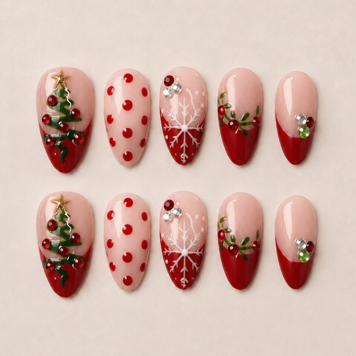 Festive artificial nails with Christmas motifs Stornfield