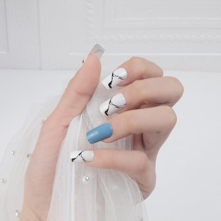 Marble-Inspired Press-On Nail Set Stornfield