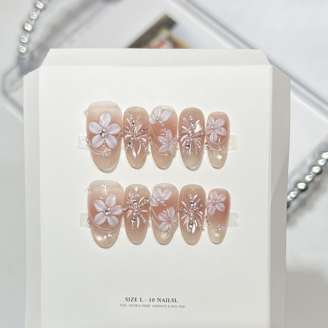 Decorative Floral Press-On Nail Art Set Stornfield