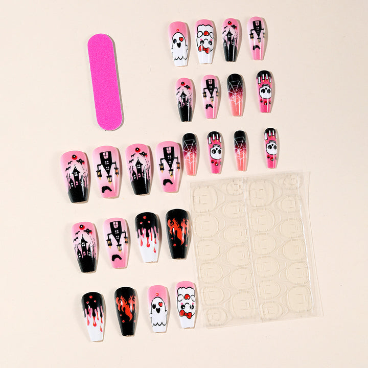Halloween-Themed Artistic Acrylic Nail Art Extensions Stornfield