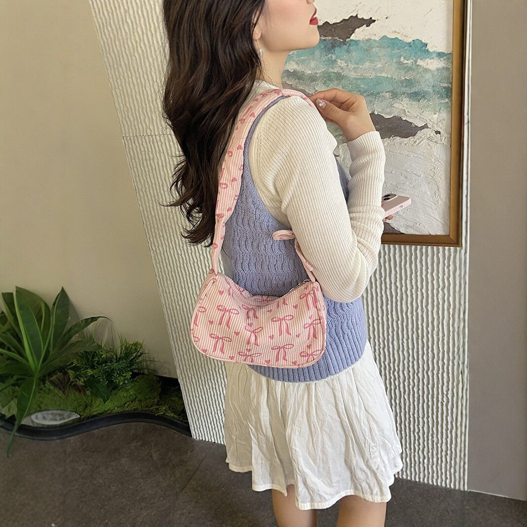 Bow-Patterned Mini Handbag