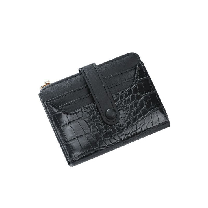 Compact Crocodile-Texture Zip Card Wallet Stornfield