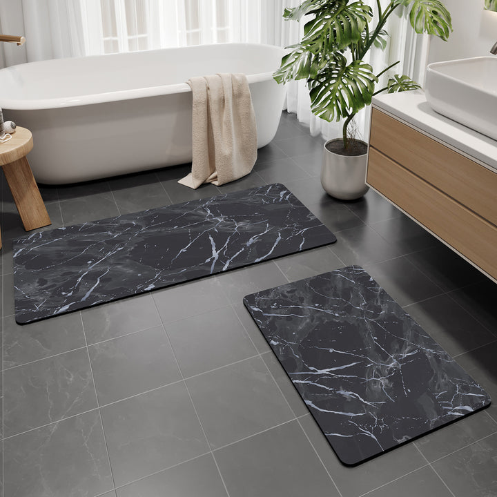 Luxurious Marble Pattern Bath Mat Set