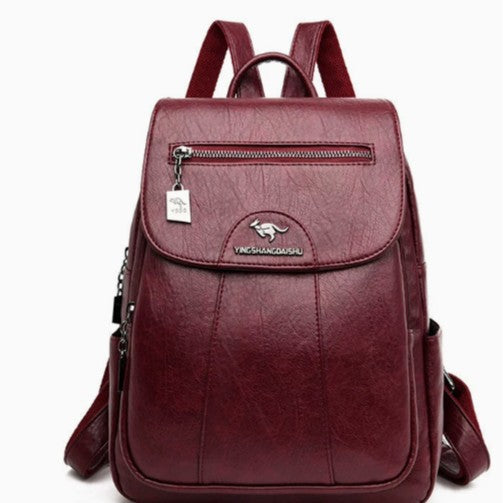 Stylish Multi-Pocket Leather Backpack Stornfield