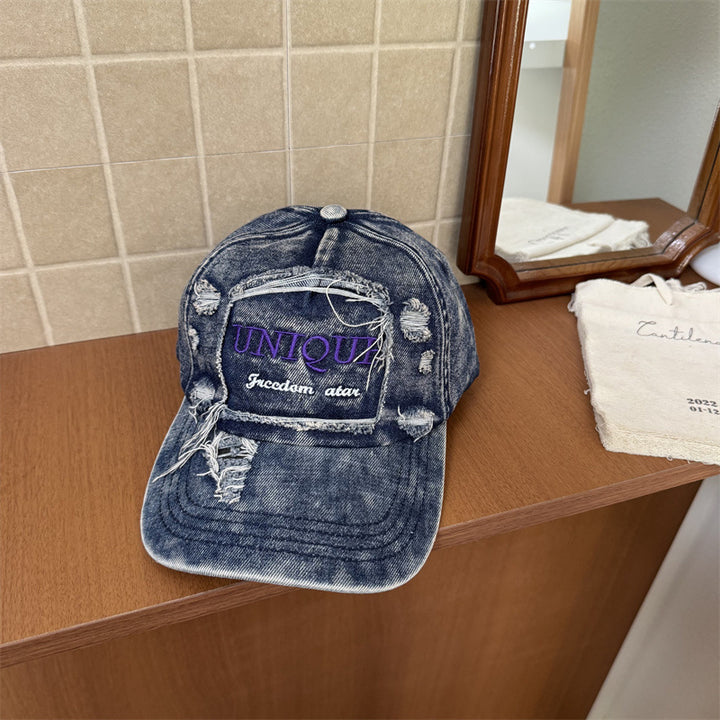 Men's Distressed Graphic Denim Baseball Cap Stornfield